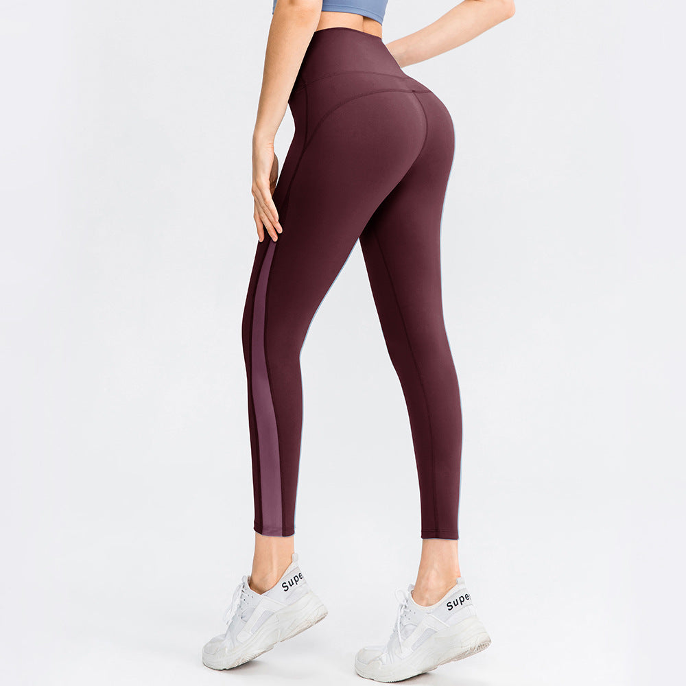 Yoga Pants Female Brocade Double-sided Nude Feel No Embarrassment Line